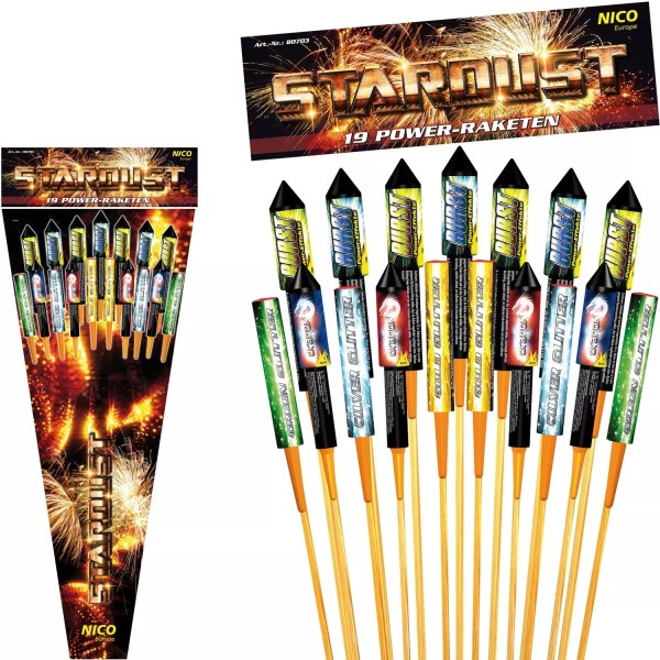 Stardust 19-tlg. Raketensortiment Nico , F2, 1.4g, 80703 inkl 19 Raketen