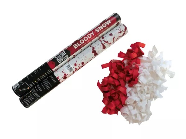 Konfetti Shooter Bloody Snow 50cm Papierflitter rot-weiß 204400