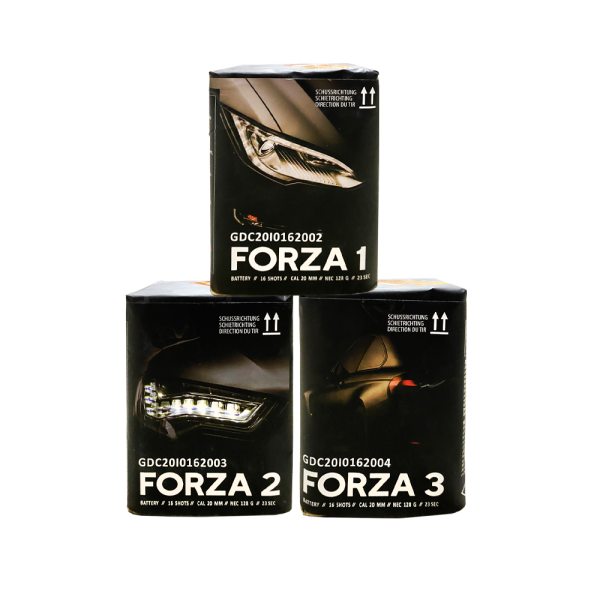 Pyrocentury Forza Sortiment 3 Batterien je 16 Schuss