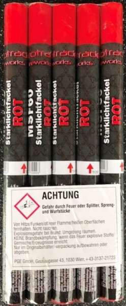 MFS60-R Magnesiumfackel rot 60 sec, mit Rauch 5er Pack