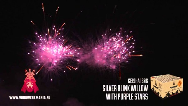 Geisha Silver blink Willoe with purple Stars 1606
