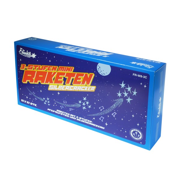 FR-W8-3C "3-Stufen Mini-Raketen Silbercracker" von Funke 10er-Tüte