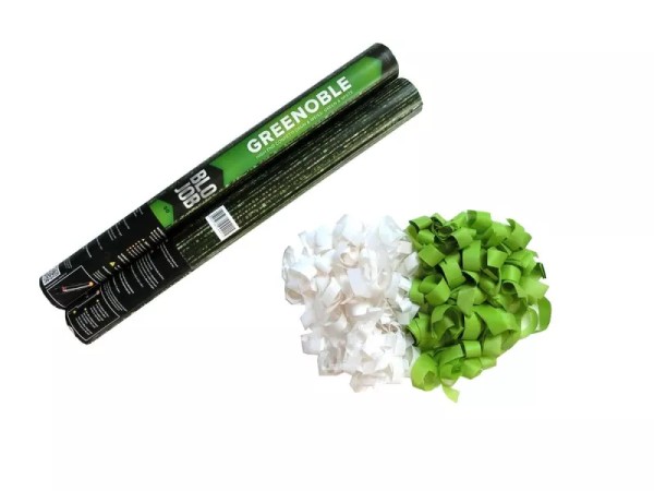Konfetti Shooter Greenoble 50cm Papierflitter grün-weiß 204401
