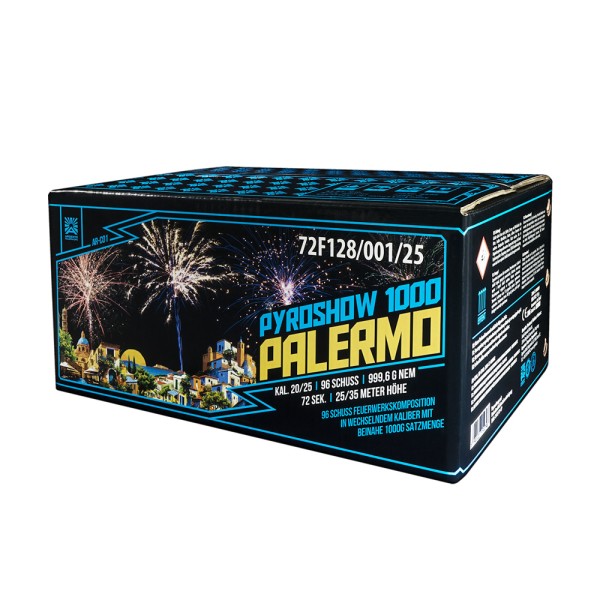 AR-C01 "Pyroshow 1000-A PALERMO" 96-Schuß-Batterie von Argento Funke