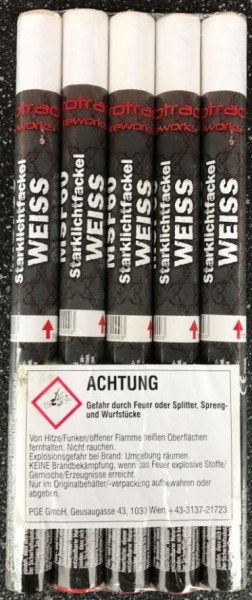 MFS60-W Magnesiumfackel Weiß 60 sec, mit Rauch 5er Pack