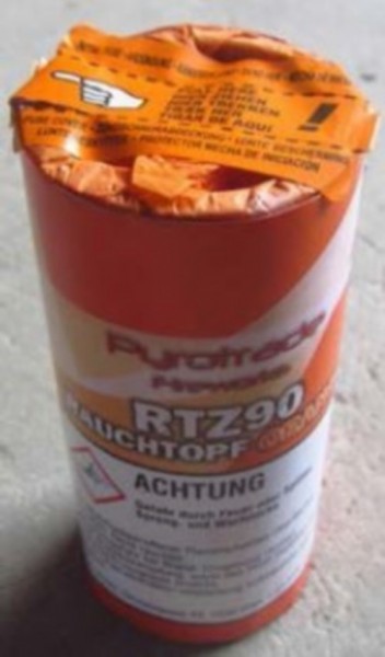 RTZ90-o Rauchtopf Orange mit Zündschnur, 90 sec