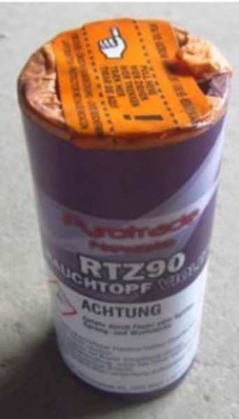 RTZ90-v Rauchtopf Violett mit Zündschnur, 90 sec