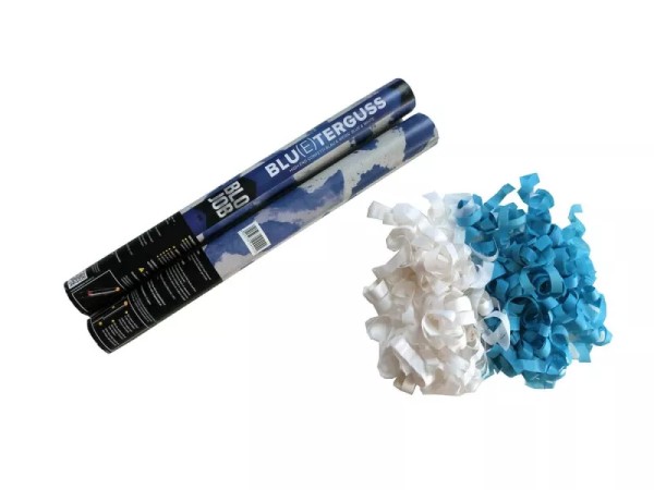 Konfetti Shooter Blu(e)terguss 50cm Papierflitter blau-weiß 204402