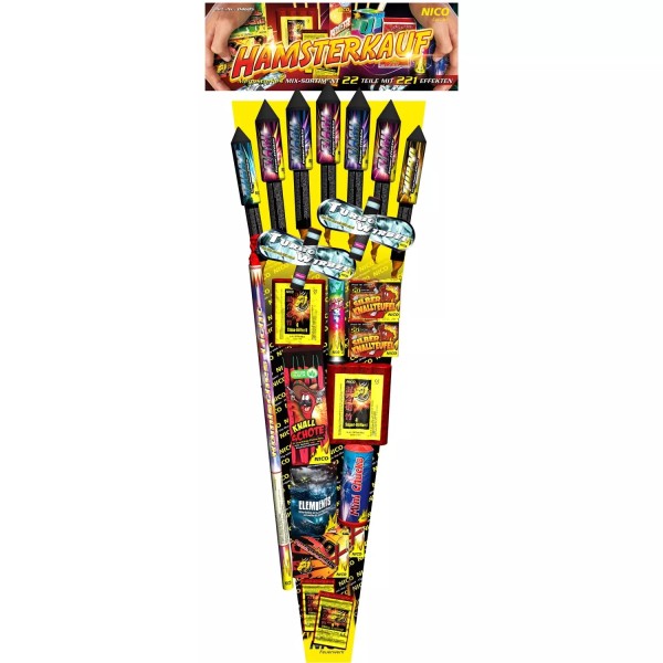 Hamsterkauf Mixsortiment Nico , F2, 1.4g, 04685 inkl 7 Raketen, 221-tlg